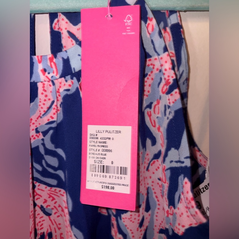 Lilly Pulitzer | Women’s 0 | NWT | Mini  | Blue Coral | Vibrant | Colorful - Picture 8 of 16